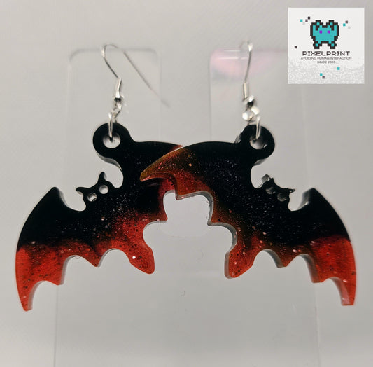 Bewitching Bats: Resin Earrings