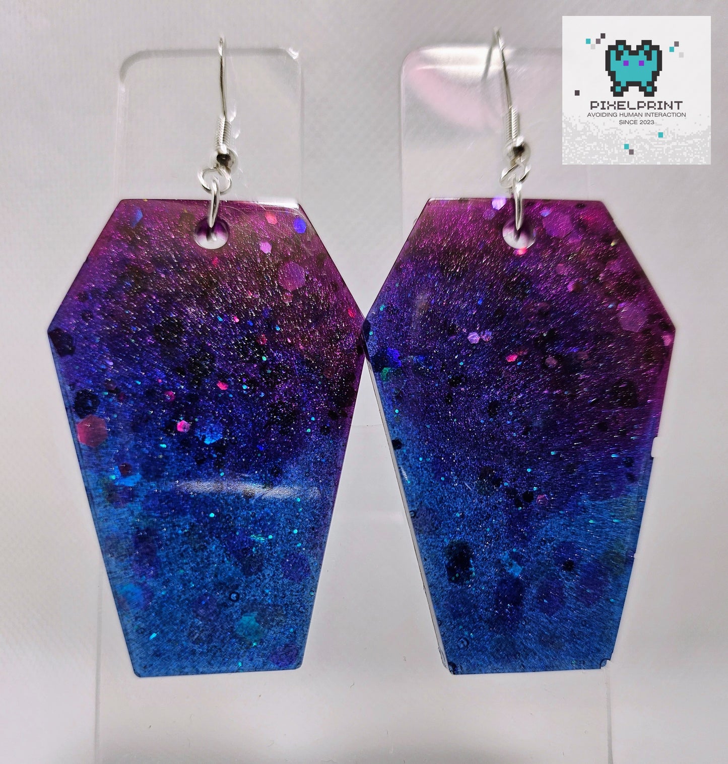 Creepy Coffin: Resin Earrings