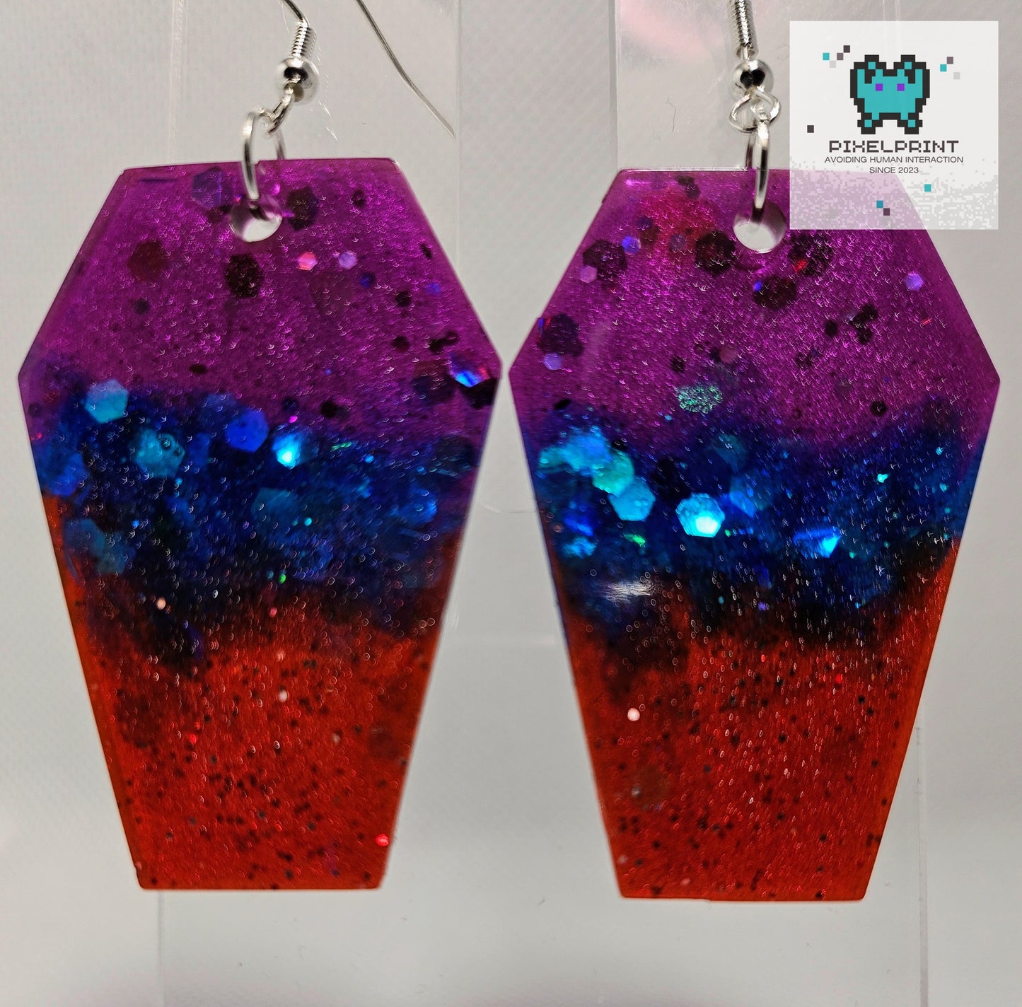 Creepy Coffin: Resin Earrings