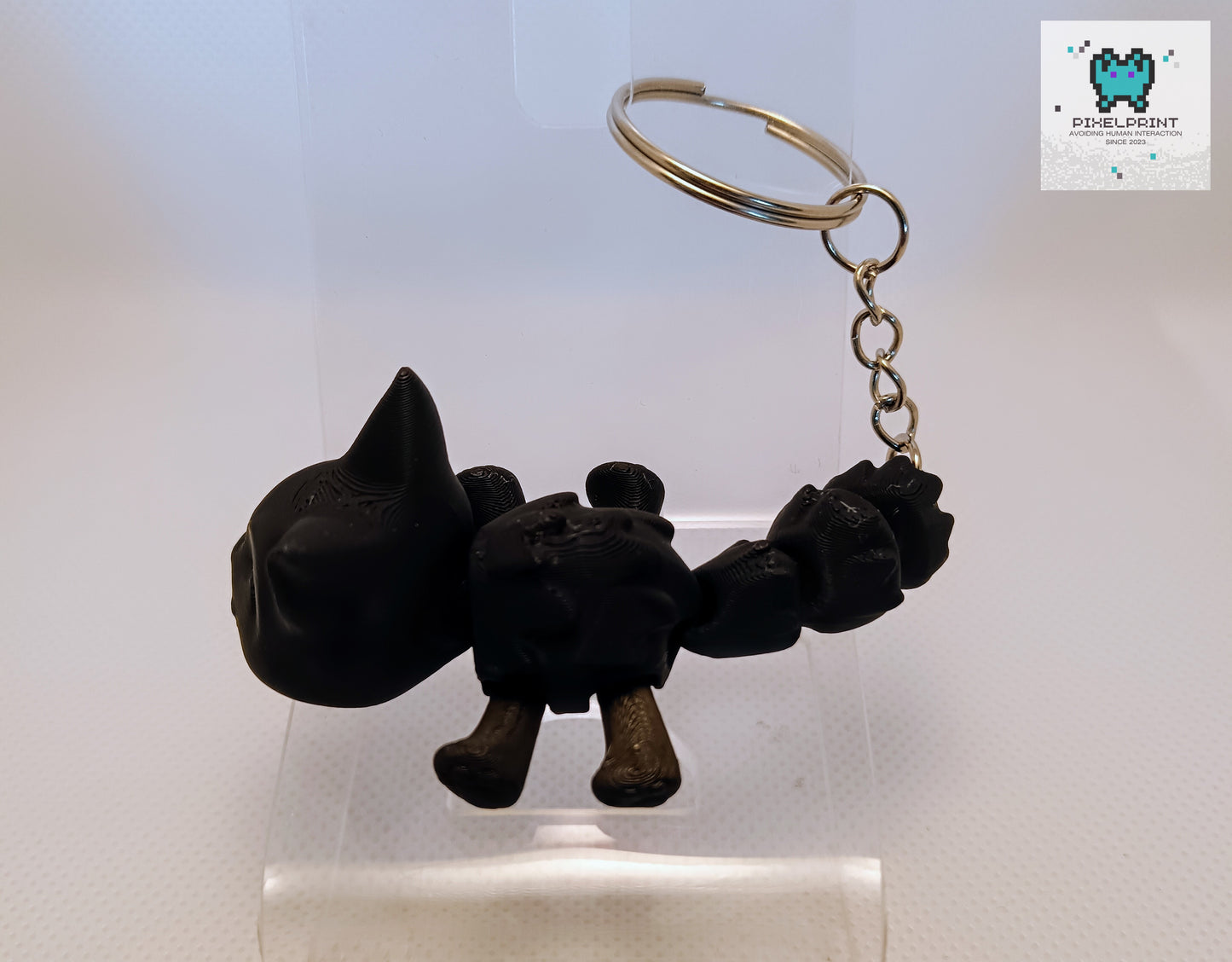 Black Cat Flexi 3D Keychain