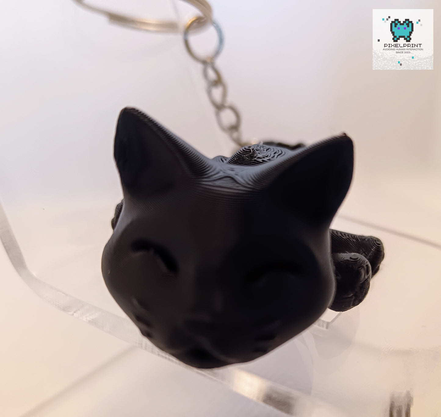 Black Cat Flexi 3D Keychain